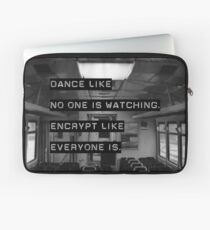 Encrypt like everyone is watching (B&W BG) Laptop Sleeve