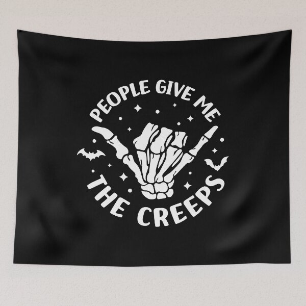 Item preview, People Give Me The Creeps, Halloween, Horror, Horror Gift, Skeleton Hand, Witch Vibes designed and sold by SpookySeasonTee.
