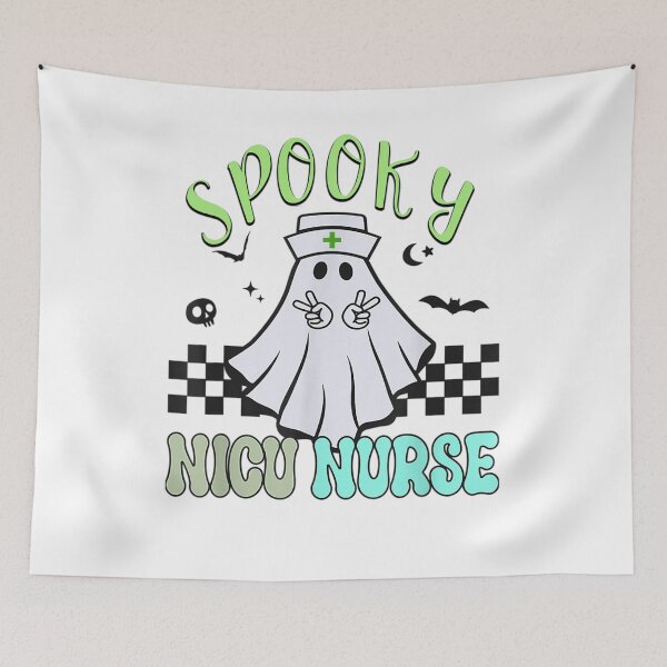 Item preview, Halloween Autumn This Year, Spooky NICU Nurse Halloween Ghost Retro RN Neonatal Nurse designed and sold by ftomstore.