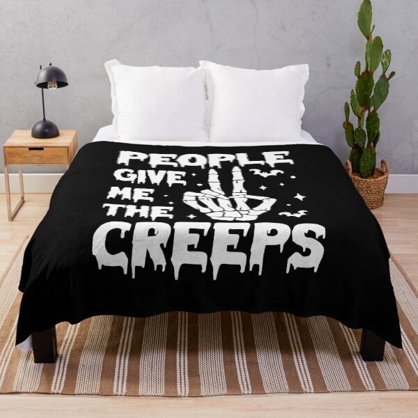 Item preview, People Give Me The Creeps, Halloween, Horror, Horror Gift, Skeleton Hand, designed and sold by SpookySeasonTee.