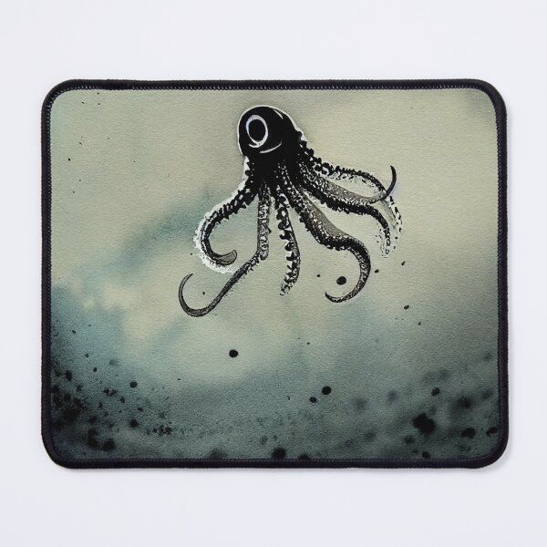 Item preview, Squid shooting ink with inkwash effect designed and sold by recollectionsv.