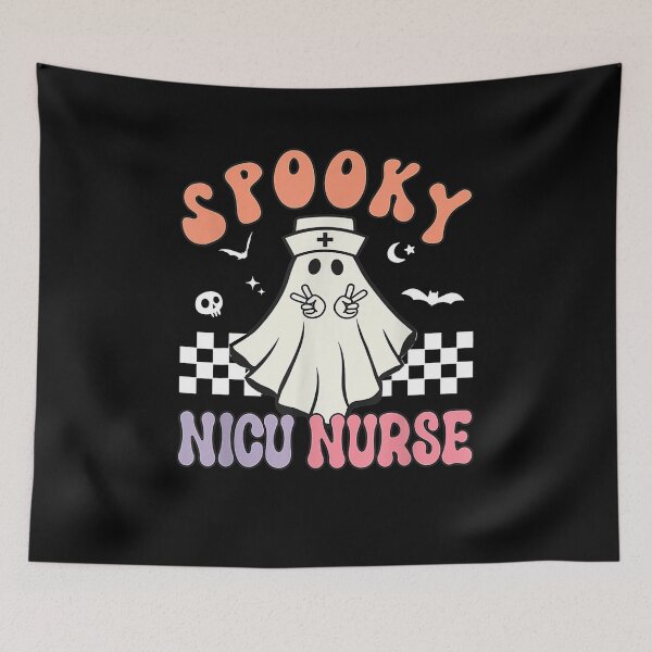 Item preview, Spooky NICU Nurse Halloween Autumn This Year,  Ghost Retro RN Neonatal Nurse designed and sold by ftomstore.