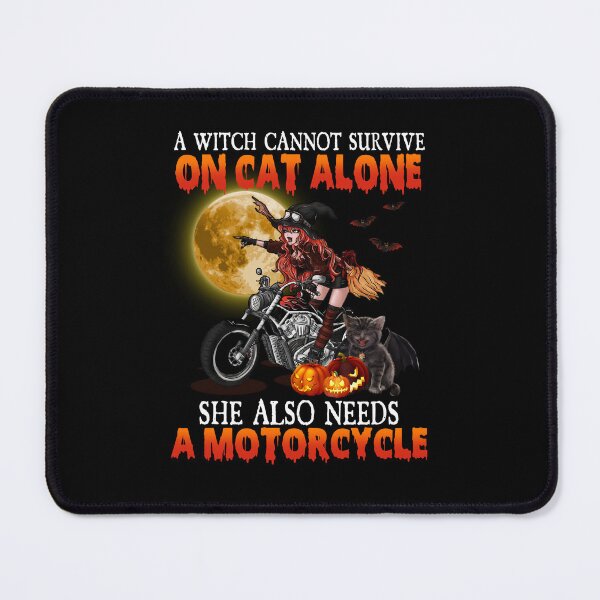 Item preview, A Witch Cannot Survive on Cat Alone She Also Needs a Motorcycle designed and sold by ElzaMathurinppi.