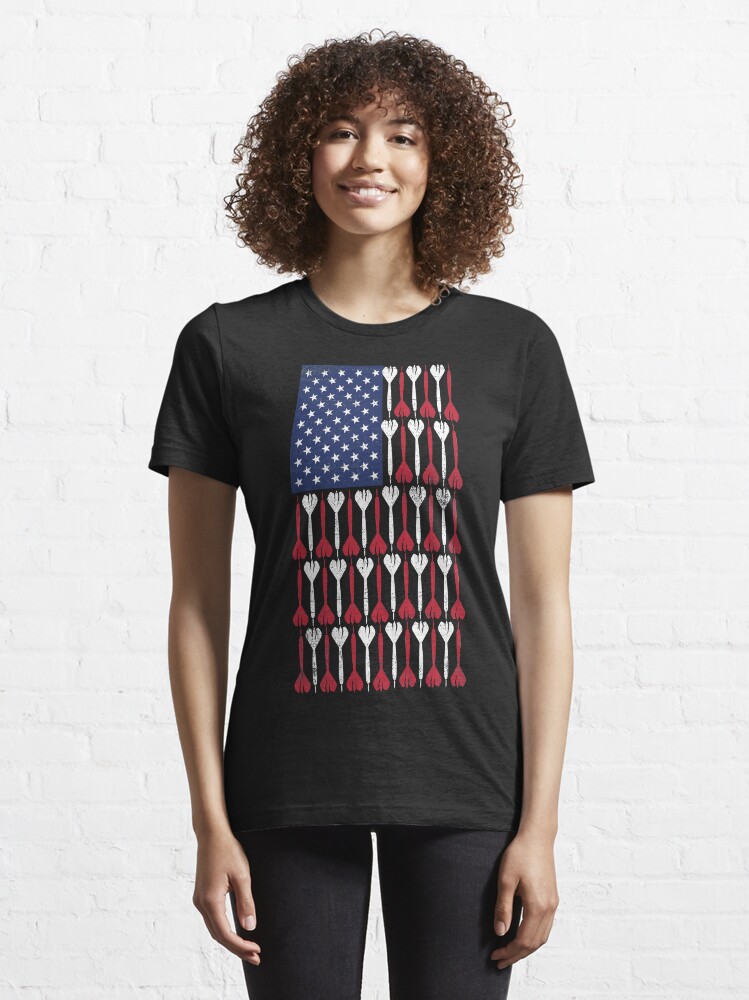 Alternate view of Vintage Flag > US Flag Made of Darts > Bullseye Essential T-Shirt