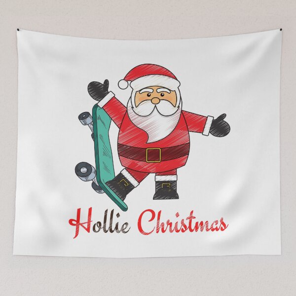 Item preview, Santa on a Skateboard HOllie Christmas  designed and sold by trendingatees.