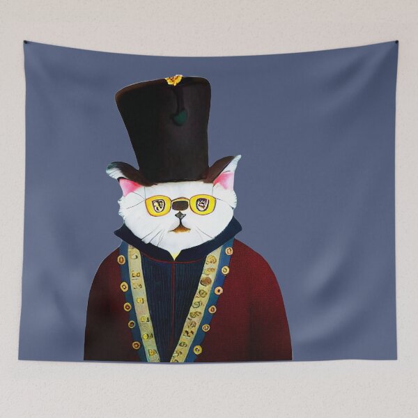 Item preview, cat dressed as nobleman with funny cylinder  designed and sold by Catator.