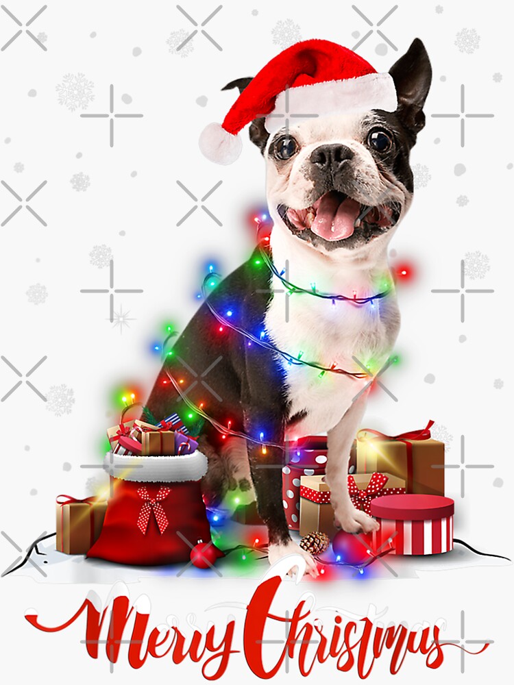 Merry Christmas French Bulldog Sticker For Sale By Khosutee Redbubble