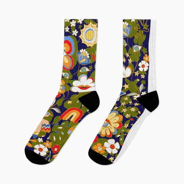 Item preview, Jardín sensorial imaginario con ojos-flores psicodélicos, plantas nubladas y pájaros mágicos designed and sold by Dominiquevari.