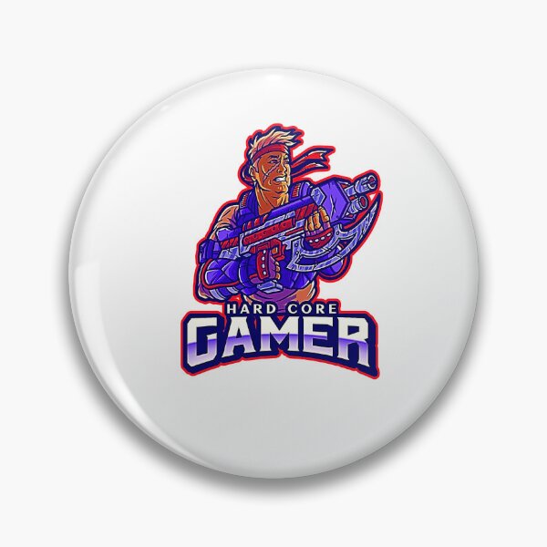 Item preview, Hard Core Gamer Warrior Blue on Red designed and sold by Rorulent.
