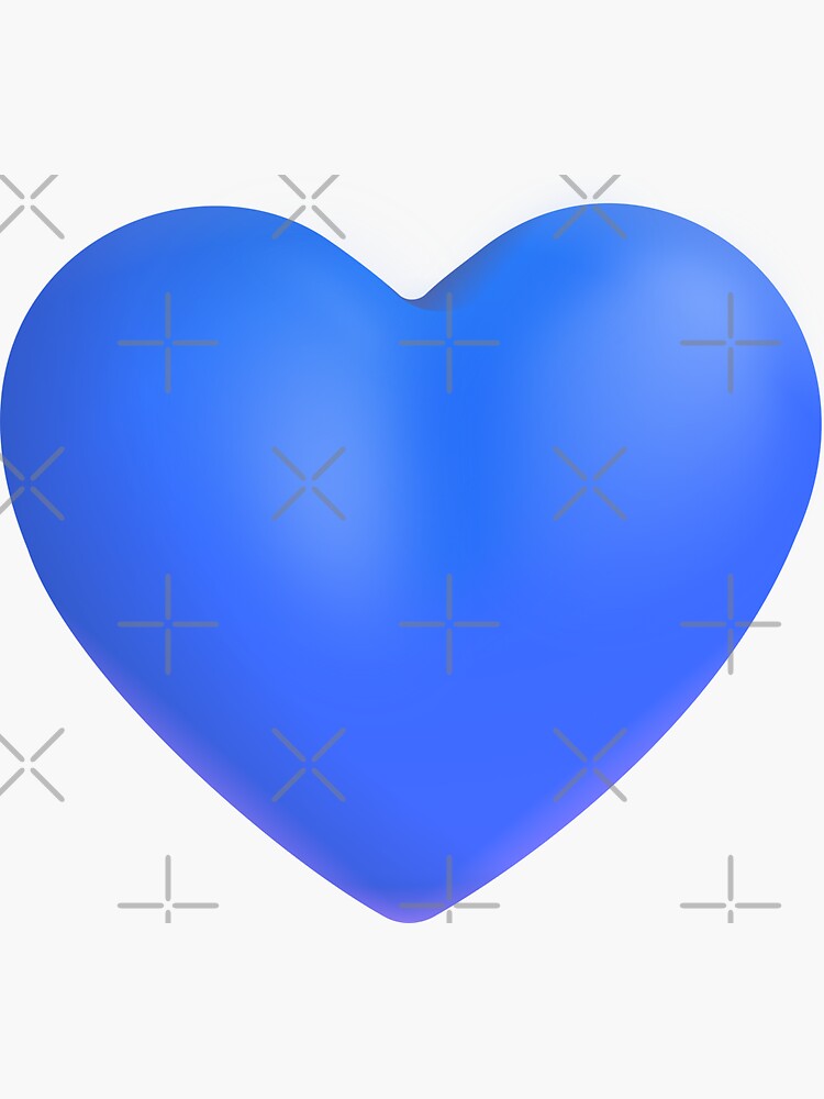 "Blue Heart Emoji Large" Sticker for Sale by abroadDesigns Redbubble