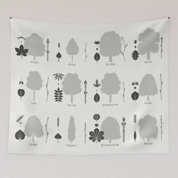Item preview, Native deciduous trees, tree species or trees infographic / display board (German) designed and sold by Iris Luckhaus.