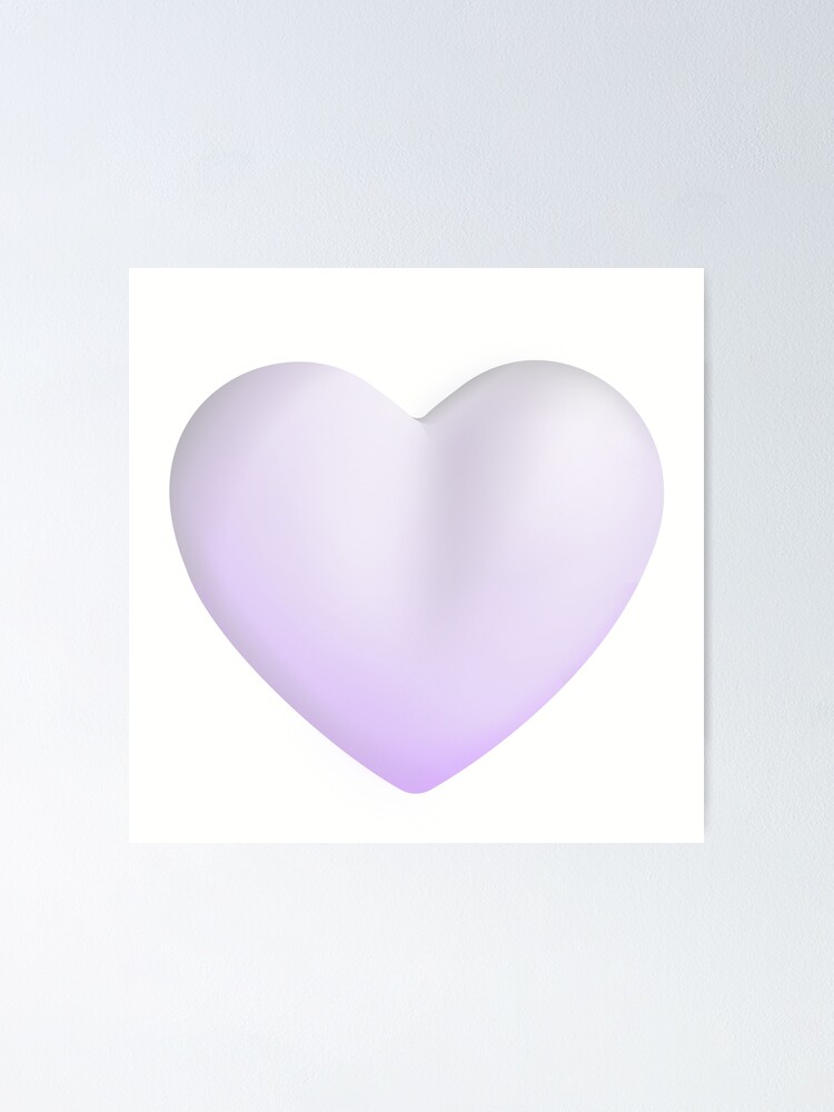 "White Heart Emoji optimized" Poster for Sale by abroadDesigns