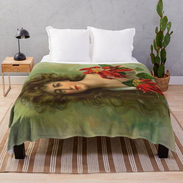 Item preview, Girl with poinsettia restored designed and sold by aapshop.