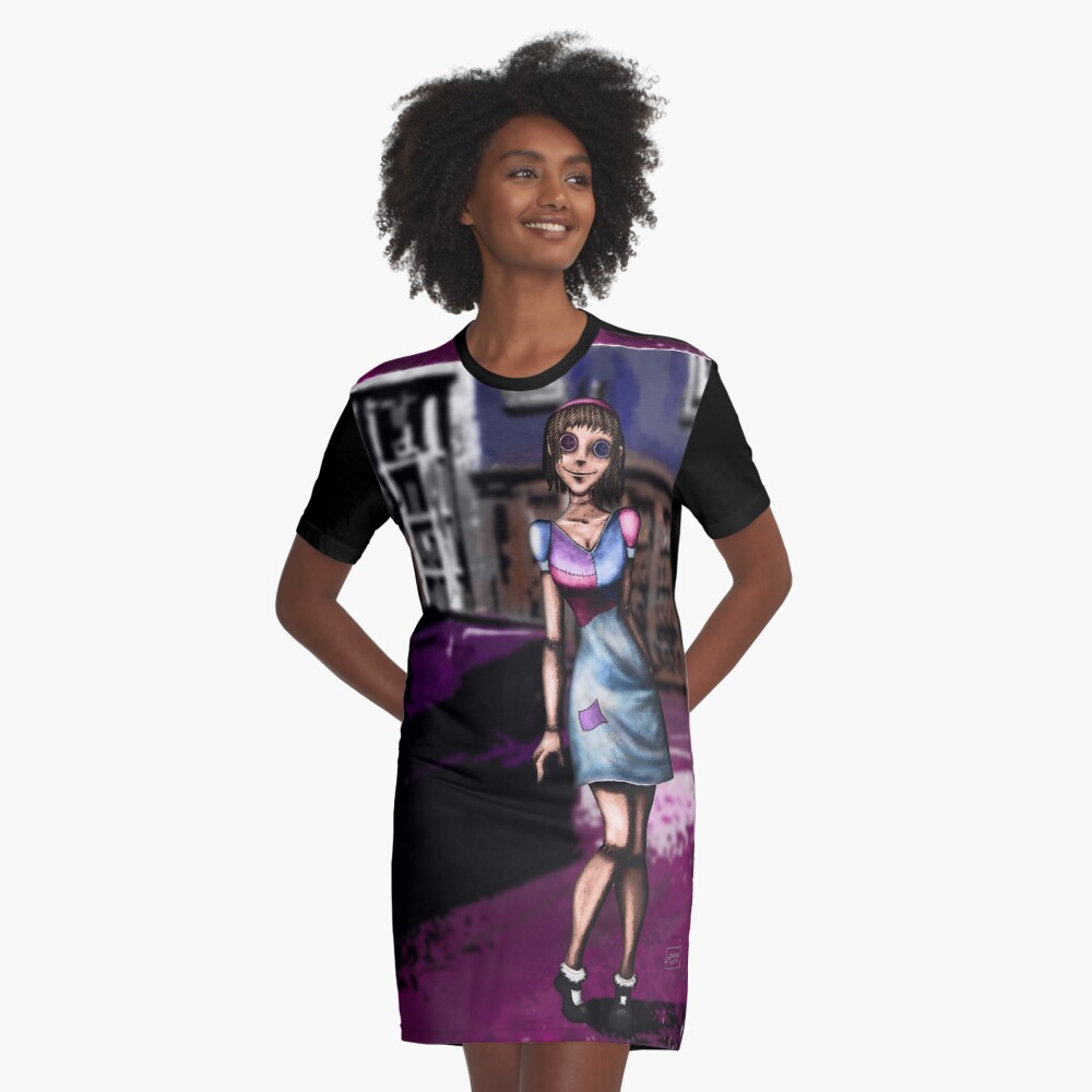 Deranged Doll Graphic T-Shirt Dress