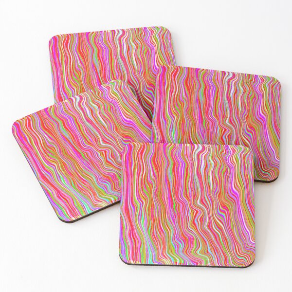 Item preview, Red Multicolored Vertical Stripes Modern Liquid Swirl Abstract Pattern Design designed and sold by theprintedclub.