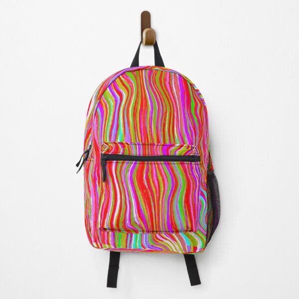 Item preview, Red Multicolored Vertical Stripes Modern Liquid Swirl Abstract Pattern Design designed and sold by theprintedclub.