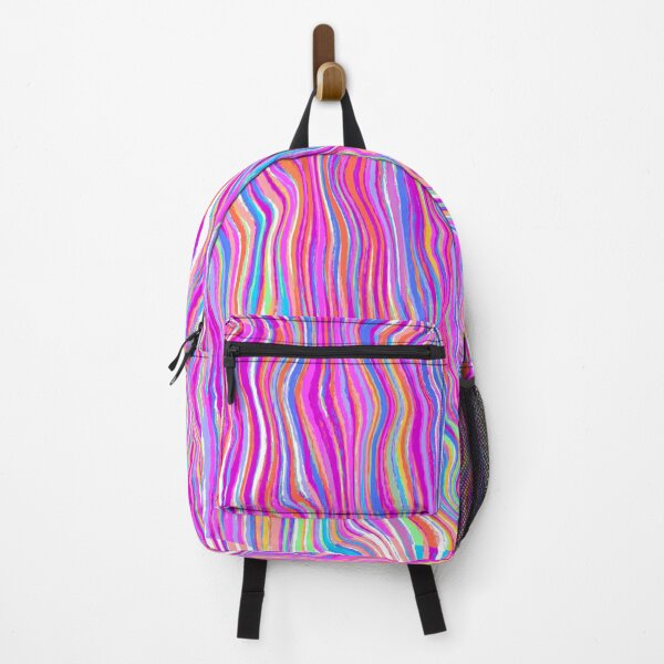 Item preview, Lilac and Neon Pink Multicolored Vertical Stripes Modern Liquid Swirl Abstract Pattern Design designed and sold by theprintedclub.