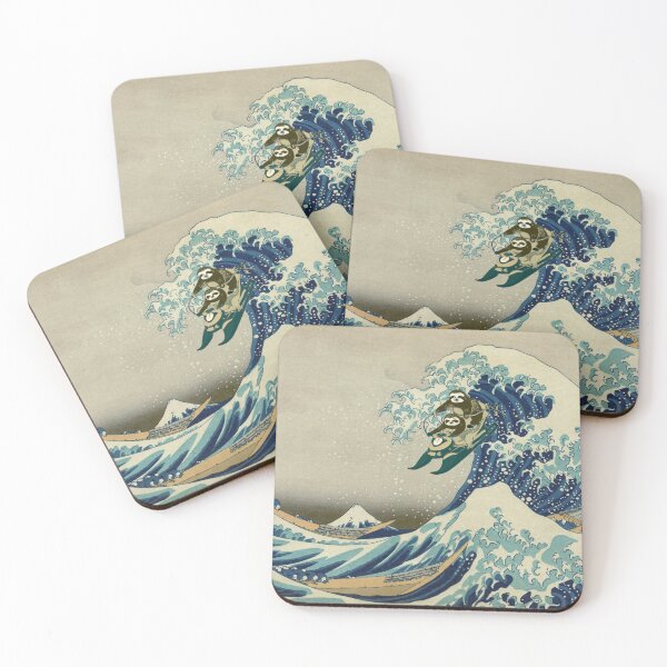 Item preview, Sloths Jetskiing the Great Wave off Kanagawa (Full-Size) designed and sold by Bookwyrm-Bazaar.