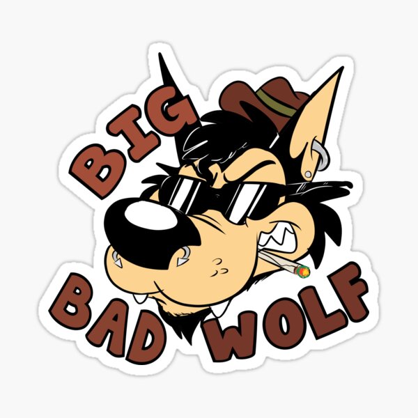 "Big Bad Wolf" Sticker by AlbinoChickenX Redbubble