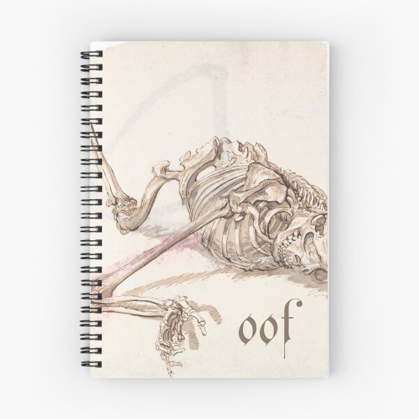 Item preview, Oof! Skeleton Sketch By James Ward with text Oof in Fancy Font designed and sold by 18thCircusCat.