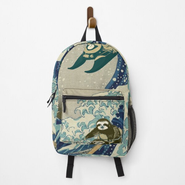 Item preview, Sloths Jetskiing the Great Wave off Kanagawa (Small-Size) designed and sold by Bookwyrm-Bazaar.