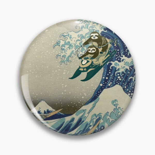 Item preview, Sloths Jetskiing the Great Wave off Kanagawa (Full-Size) designed and sold by Bookwyrm-Bazaar.