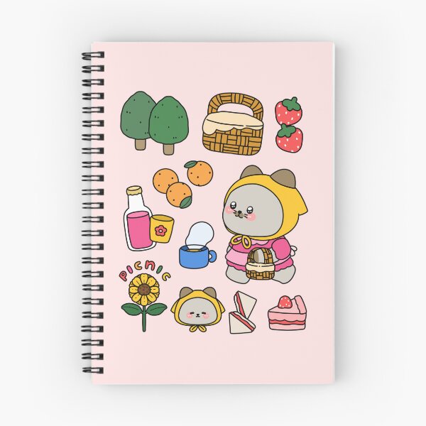 Aperçu de l'œuvre Chat mignon sur une feuille d'autocollants de pique-nique créée et vendue par satchisatchi.