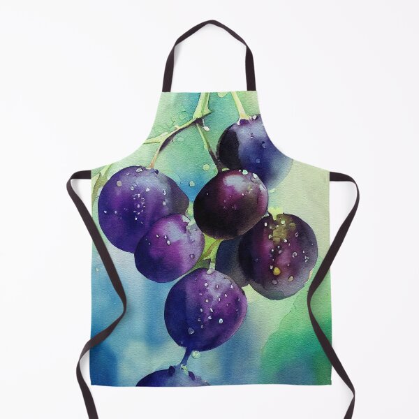 Item preview, Uvas moradas, fondo azul verde designed and sold by recollectionsv.