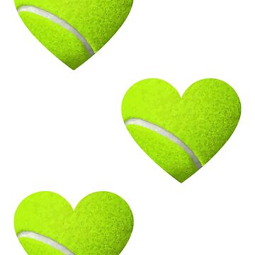 Artwork thumbnail, Heart Tennis Ball Stickers - 3 Pack by BigCityTennis