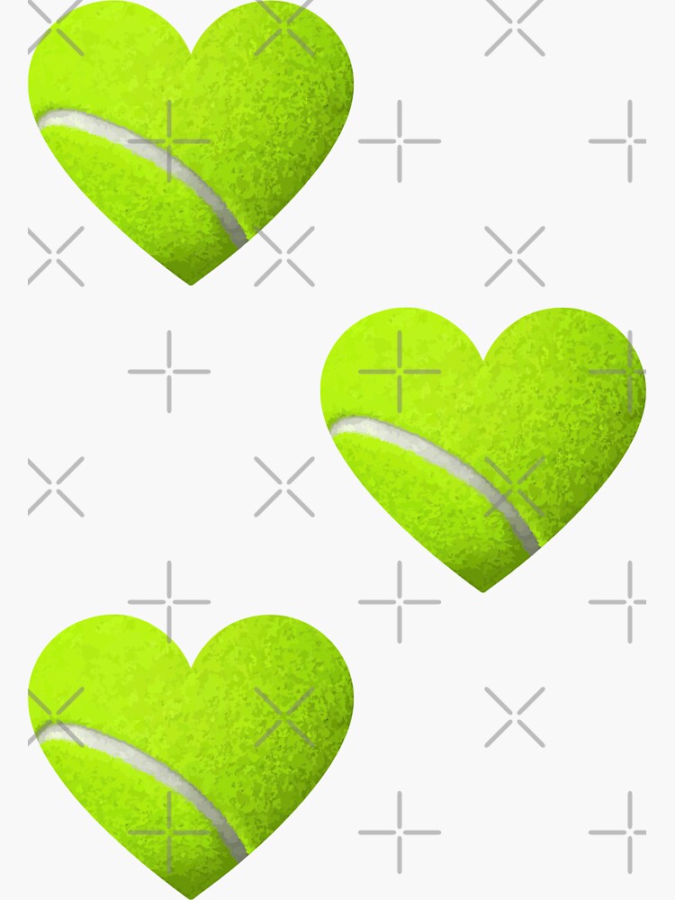 Thumbnail 3 of 3, Sticker, Heart Tennis Ball Stickers - 3 Pack designed and sold by BigCityTennis.