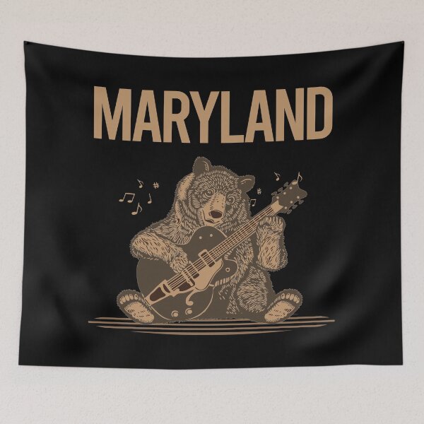 Item preview, Bear With Guitar Maryland designed and sold by BloodMoneyTwit.