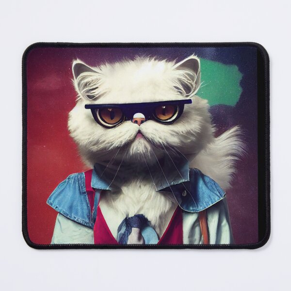 Item preview, anthropomorphic persian cat portrait - persian cat in a bistro designed and sold by Catator.