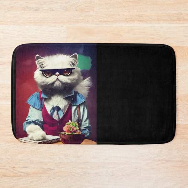 Item preview, anthropomorphic persian cat portrait - persian cat in a bistro designed and sold by Catator.