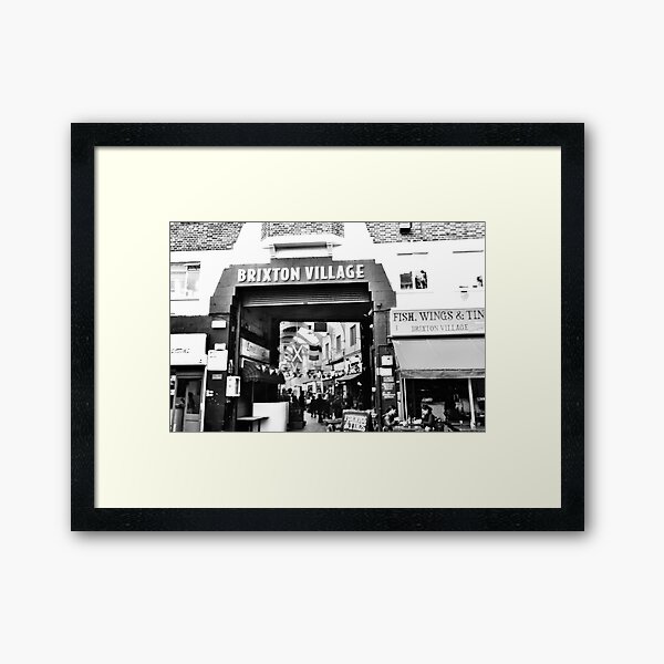 Brixton Village Entrance - Black and White Framed Art Print