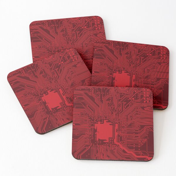 Item preview, Red Geek Motherboard Circuit Pattern designed and sold by livianasgifts.