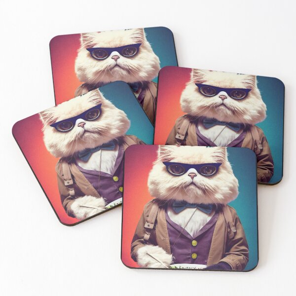 Item preview, anthropomorphic persian cat portrait - persian cat in a bistro 2 designed and sold by Catator.