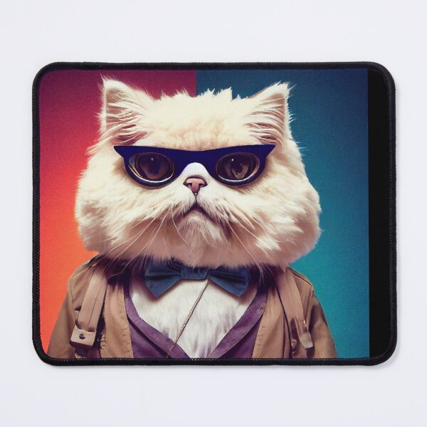 Item preview, anthropomorphic persian cat portrait - persian cat in a bistro 2 designed and sold by Catator.