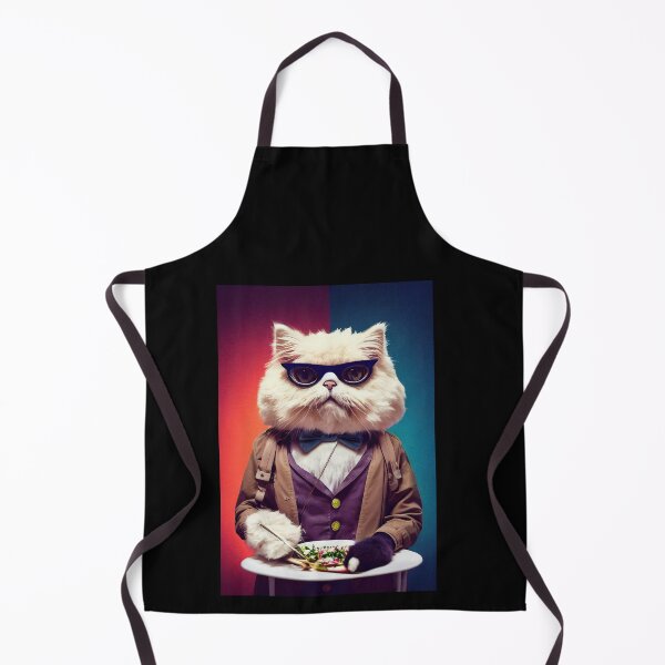 Item preview, anthropomorphic persian cat portrait - persian cat in a bistro 2 designed and sold by Catator.