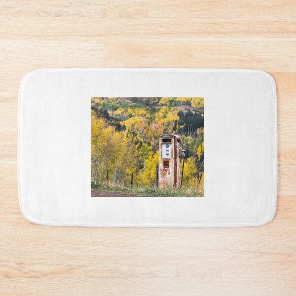 Item preview, 1900 Vintage Gas Pump Against the Mountains With Fall Color designed and sold by vagabondgal.