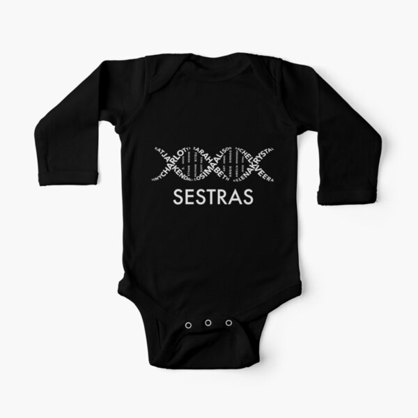 "Sestra DNA" – Orphan Black Clone Club Merch Long Sleeve Baby One-Piece