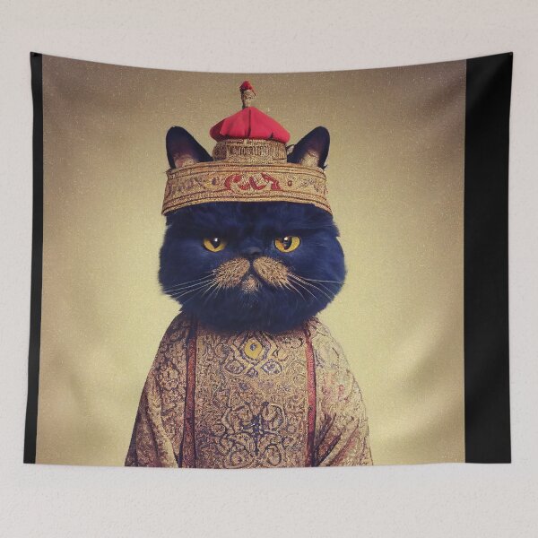 Item preview, anthropomorphic persian cat portrait - persian cat in traditional clothing designed and sold by Catator.