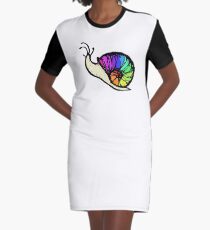 Rainbow Pride Snail Graphic T-Shirt Dress