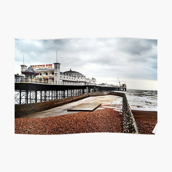 BRIGHTON Pier Blue Pop ART PRINT Photography Photo Poster Wall 