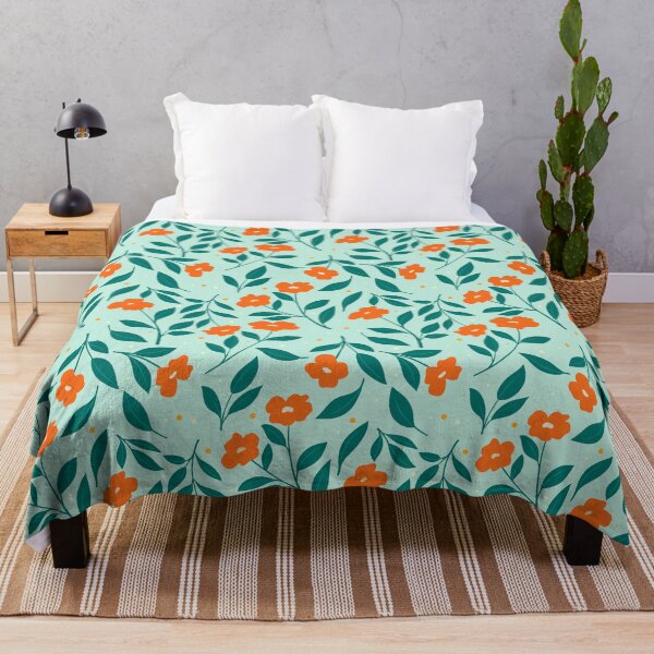 Item preview, Mint Green Orange and Green Florals designed and sold by giulianegro.