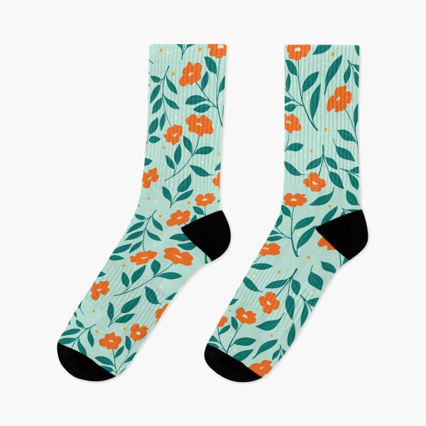 Item preview, Mint Green Orange and Green Florals designed and sold by giulianegro.