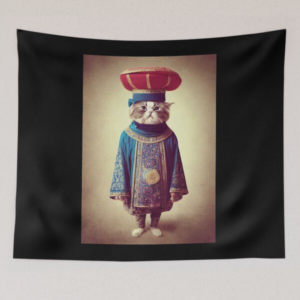 Item preview, anthropomorphic persian cat portrait - persian cat in traditional clothing v4 designed and sold by Catator.