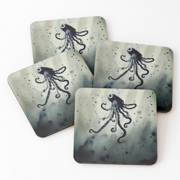 Item preview, Squid shooting ink, inkwash designed and sold by recollectionsv.