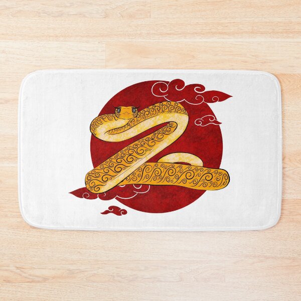 Item preview, Yellow Snake With Red Background Stylish Illustration designed and sold by zozoillustrated.