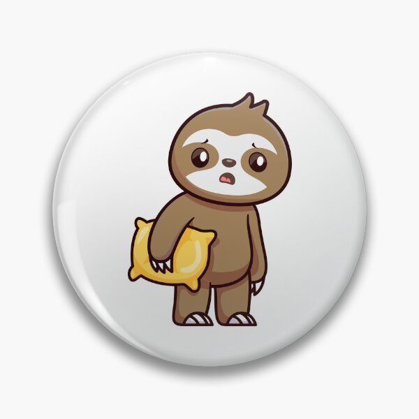 Item preview, Cute Sleepy Sloth Holding Pillow designed and sold by istoriadesign.