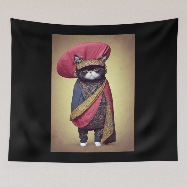 Item preview, anthropomorphic persian cat portrait - persian cat in traditional clothing v5 designed and sold by Catator.